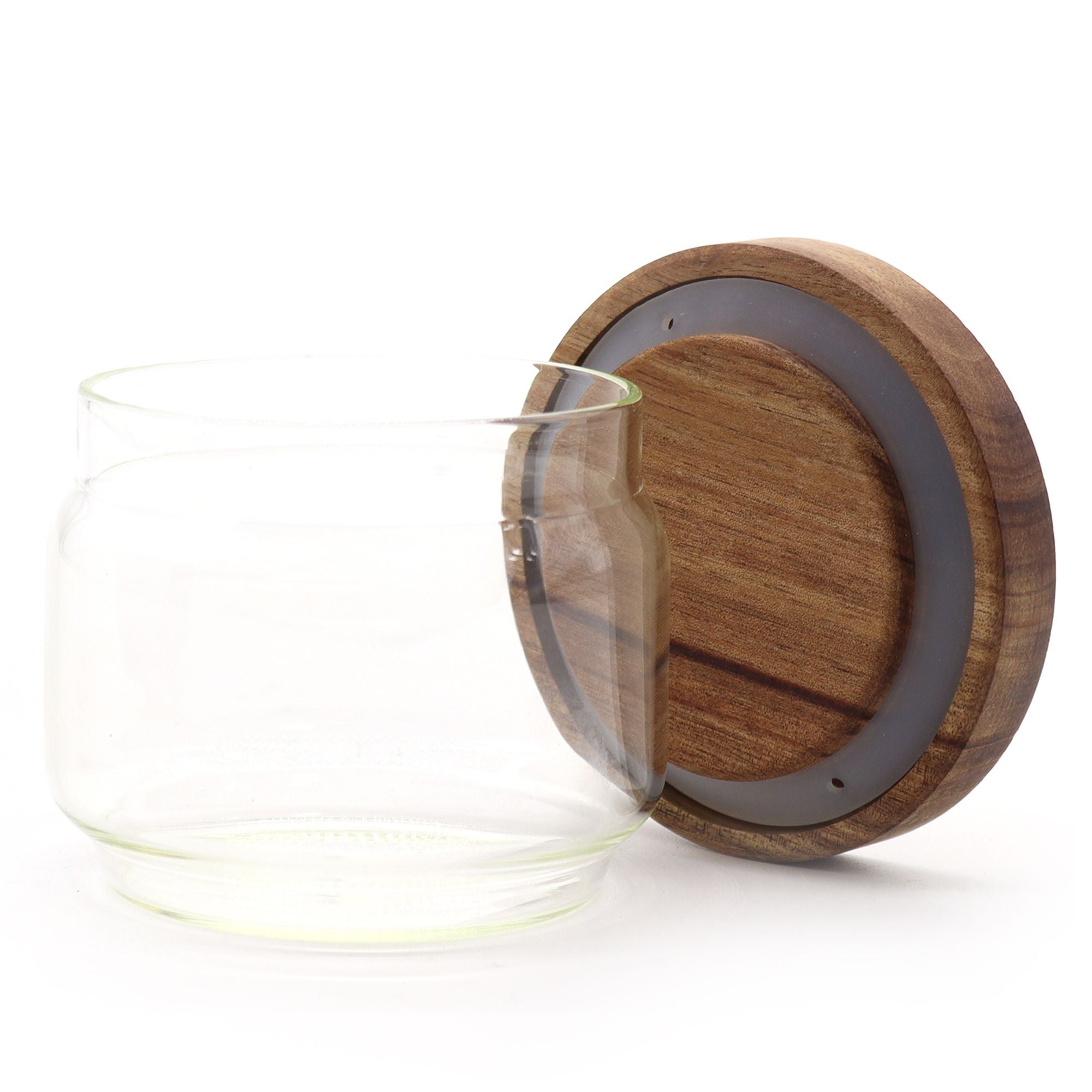 Cottage Bamboo Glass Jar - 7cm