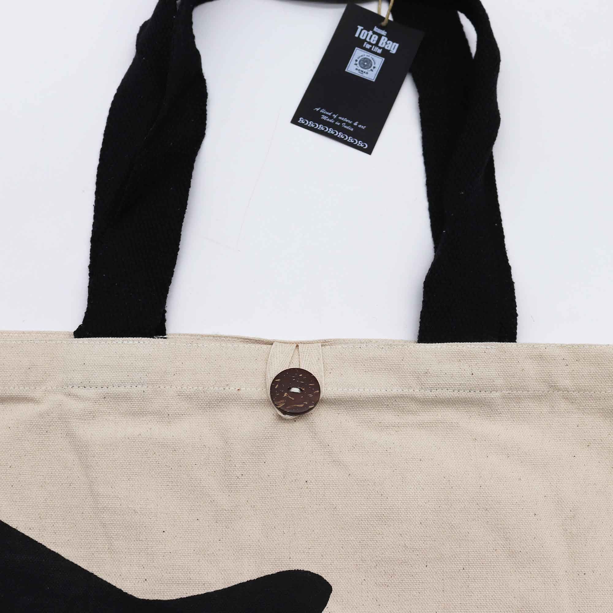 Iconic Classic Tote Bag - Black Cat - Natural 10oz