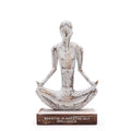Wooden Yoga Lady - Whitewash - Easy Pose - "Breathe in Breathe out Brilliance"