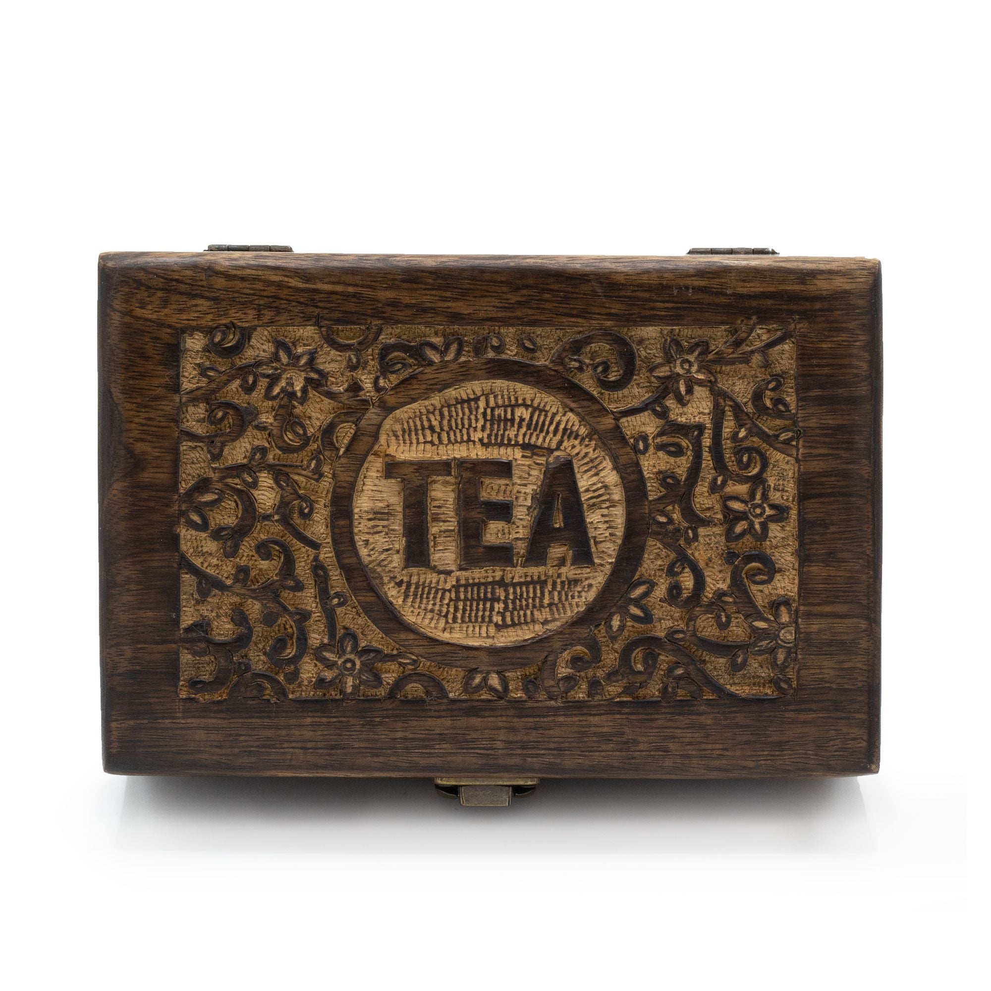 Mango Carved Tea Box - (6 compartments)