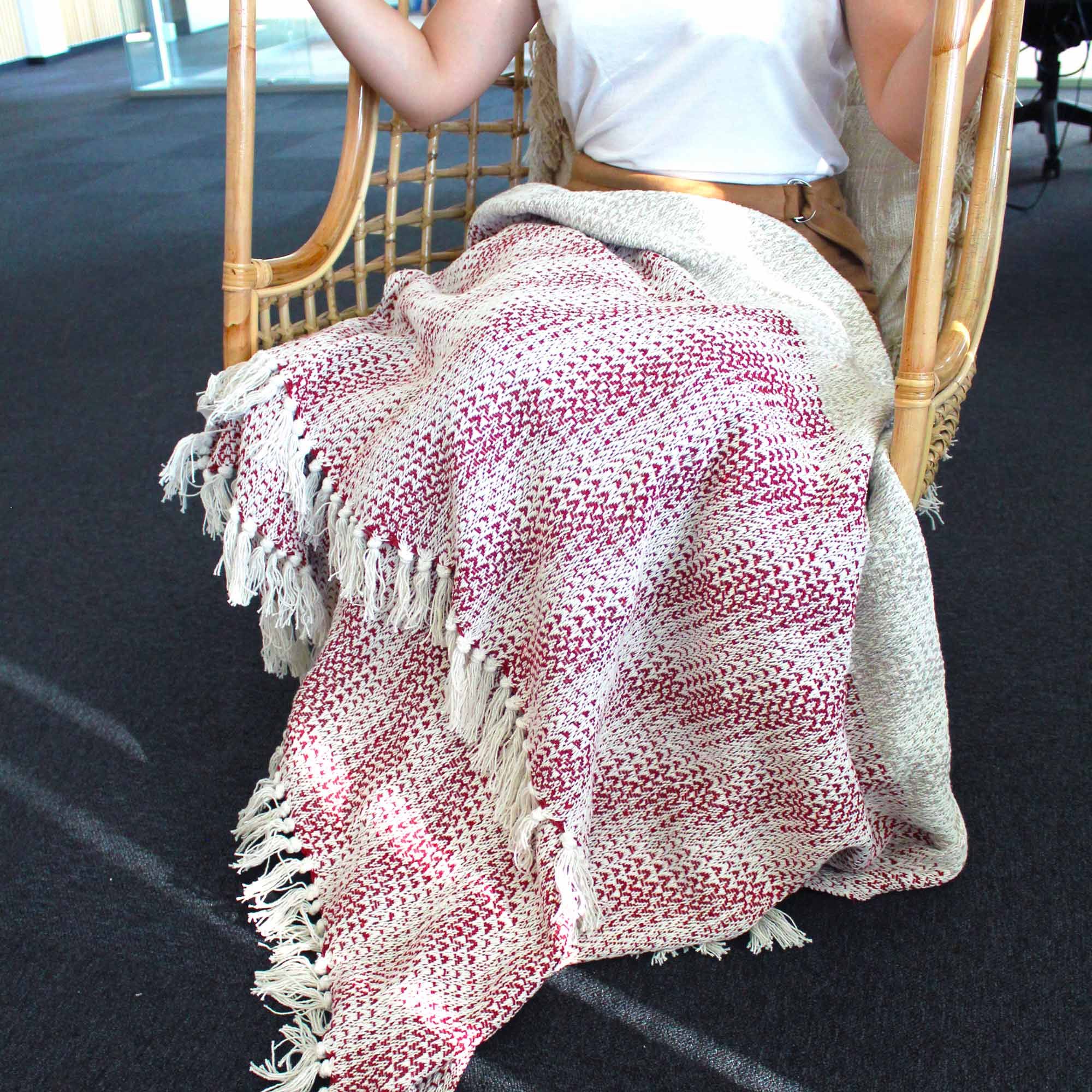 Boho Comfort Throws - Ruby Two Tone