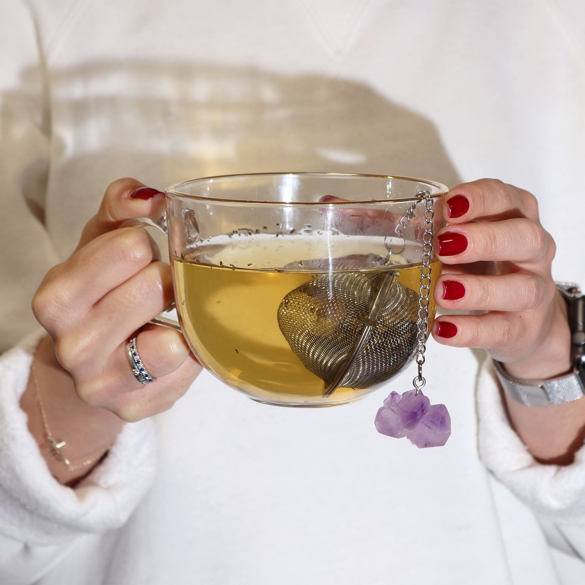 Raw Crystal Gemstone Tea Strainer - Aquamarine