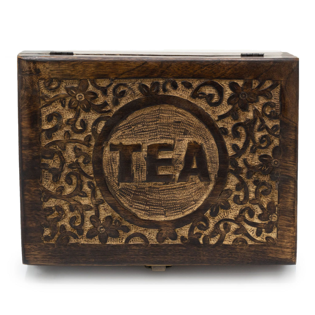 Mango Carved Tea Box - ( 12 compartments)