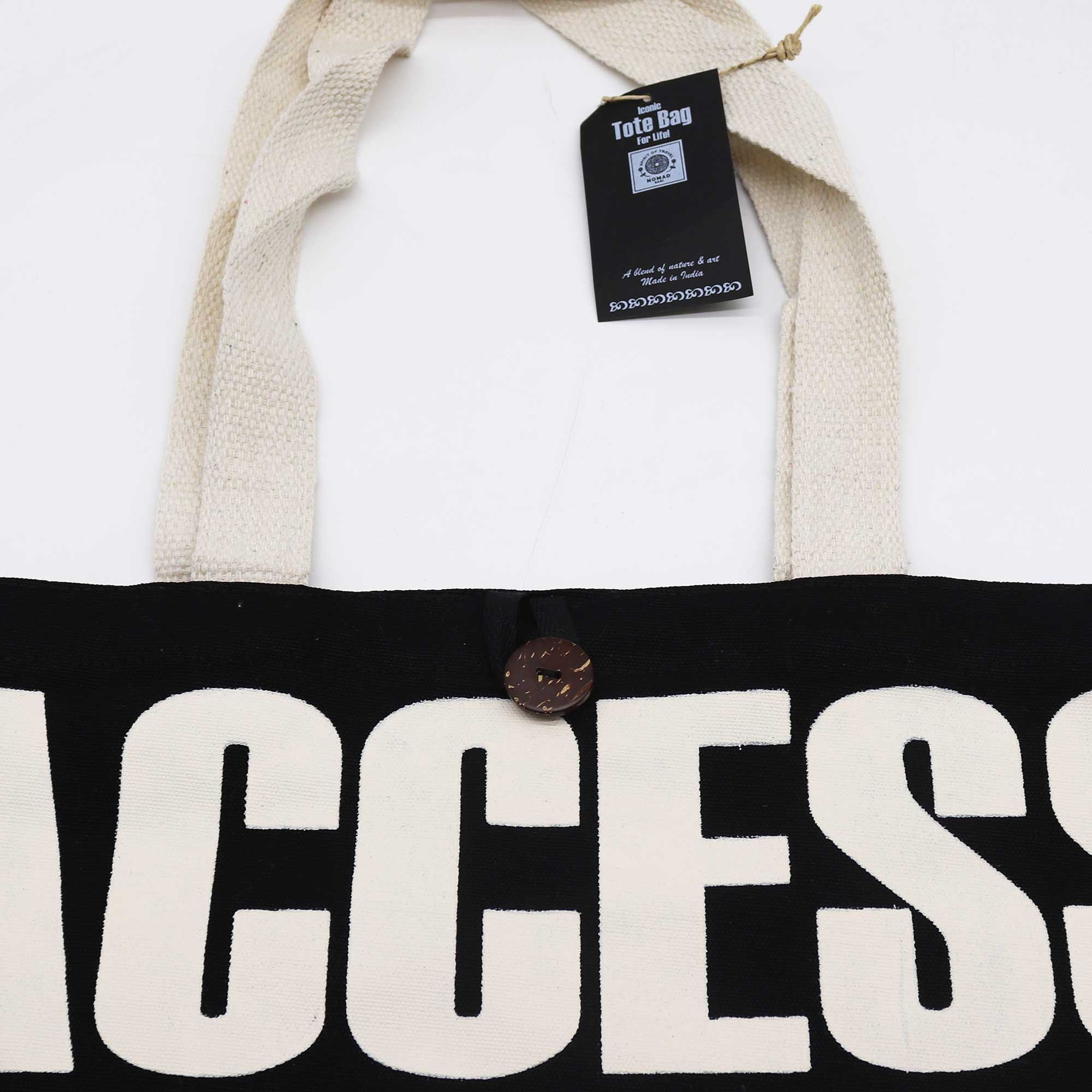 Iconic Classic Tote Bag - ACCESS ALL AREAS - Black Natural 10oz