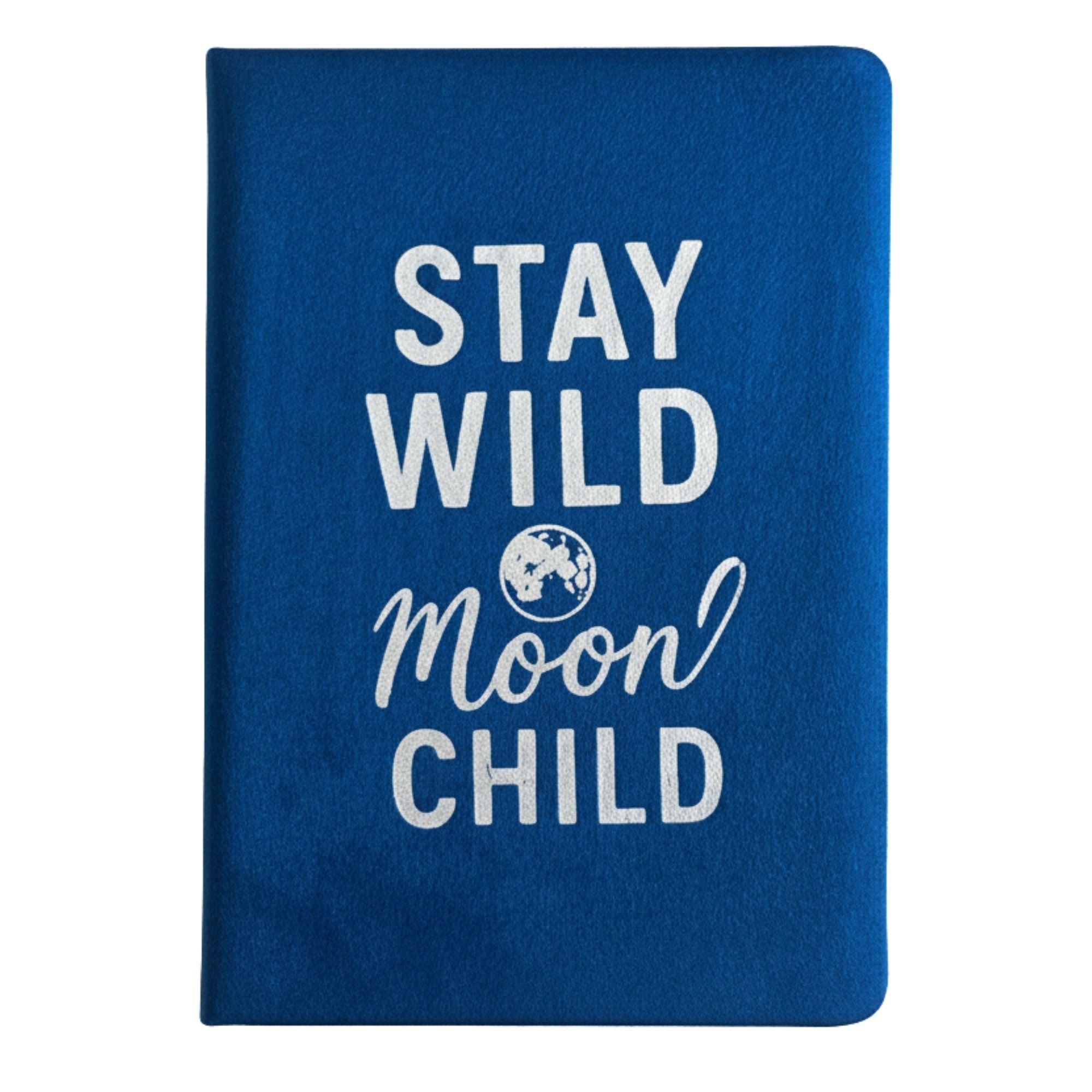 Dark Blue Velvet Notebook - 80 pages - Stay Wild Moon Child