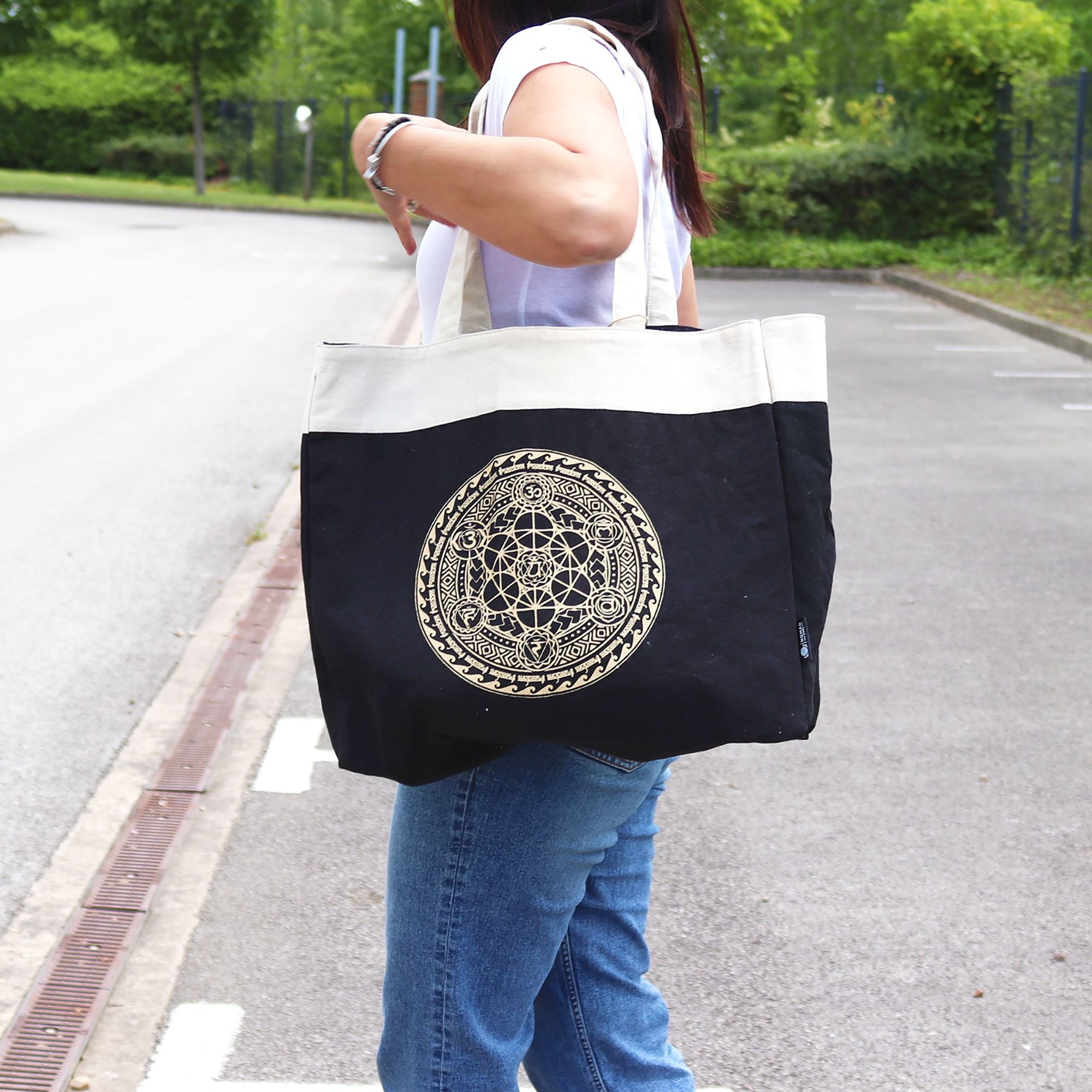 Oversized Tote Bag Chocolate Stonewash 14oz - Freedom Chakra
